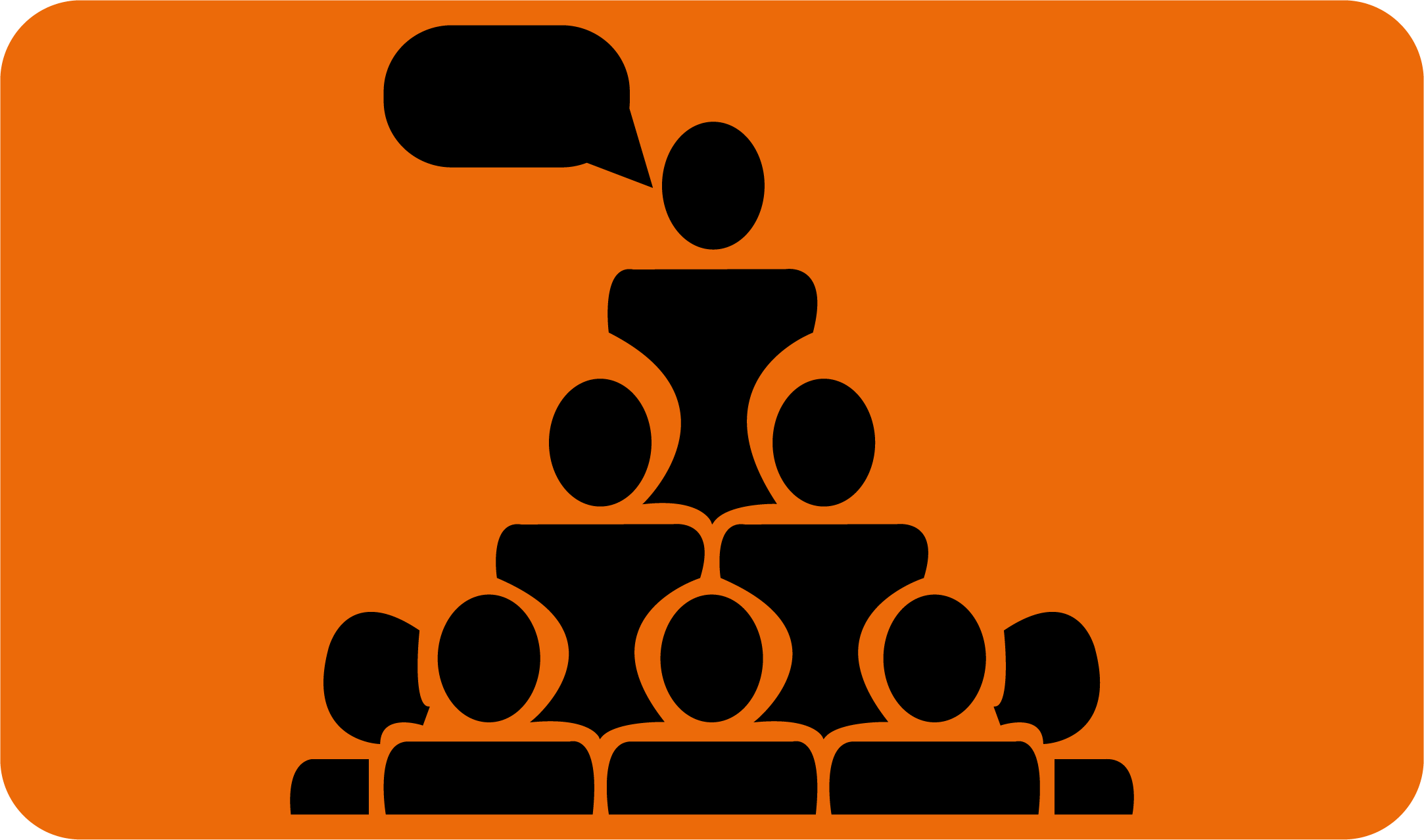 Silhouette of a group of people following a group leader